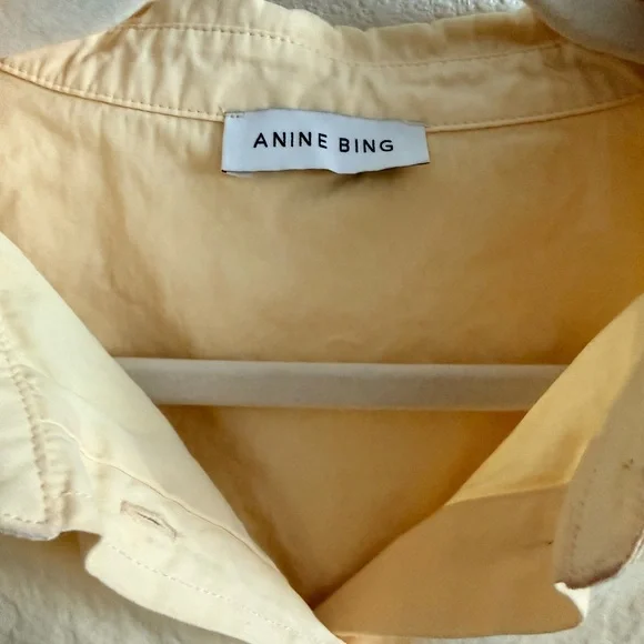 Anine Bing Mika Shirt Yellow - Small - Picture 3 of 5